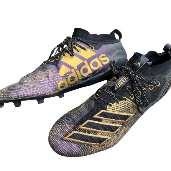 Adidas Adizero 8.0 Black Gold Metallic Football Cleats Men’s size 13 - Picture 1 of 9